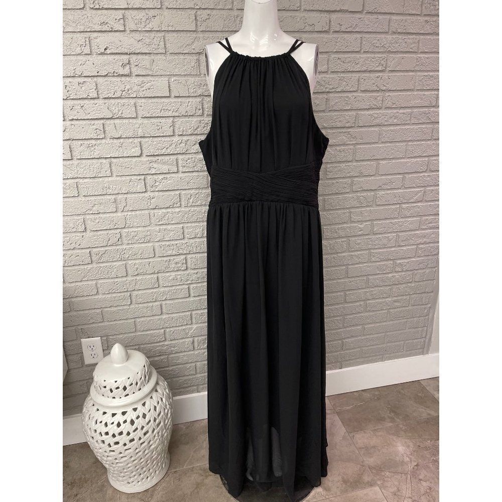 Roiii Fashion Black Halter Maxi Dress Size XXL